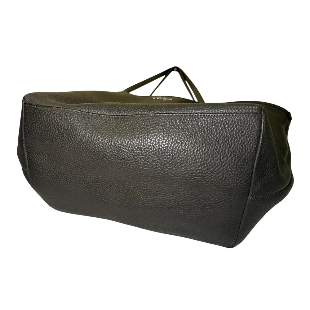 Coach Avenue Soft Tote Pebbled Leather Dark Olive Green/Gray Large Shoulder Bag
